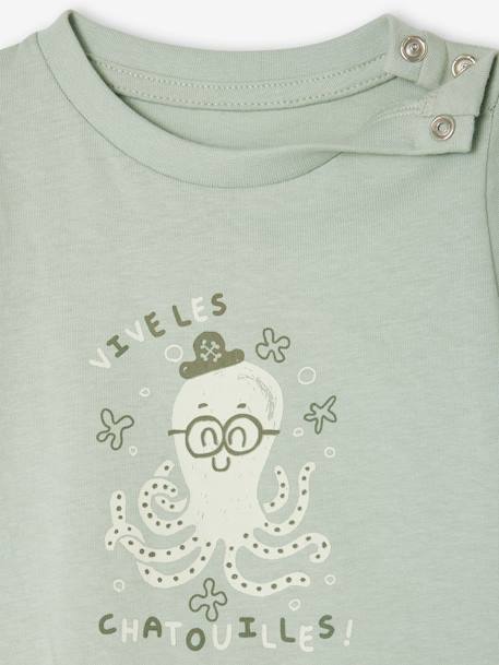 Babyshirt mini totem korte mouwen blauwgroen - vertbaudet enfant 