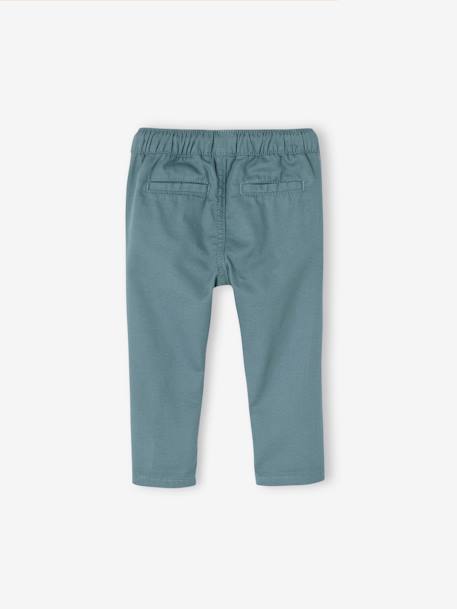 Broek voor babyjongen met elastische taille hemelsblauw+pecannoot - vertbaudet enfant 