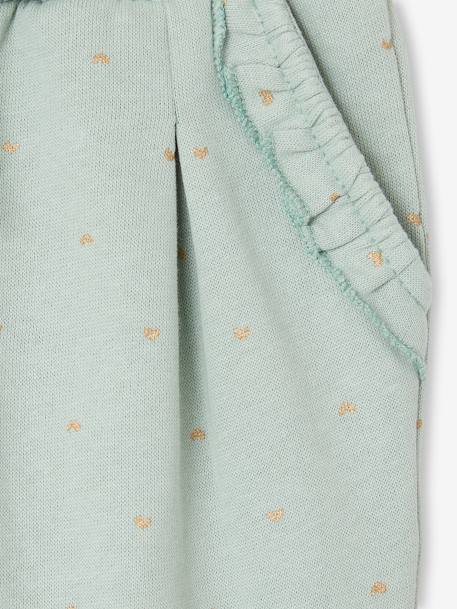 Fleece-pantalon voor meisjesbaby ecru+grijsblauw+koper met print+saliegroen - vertbaudet enfant 