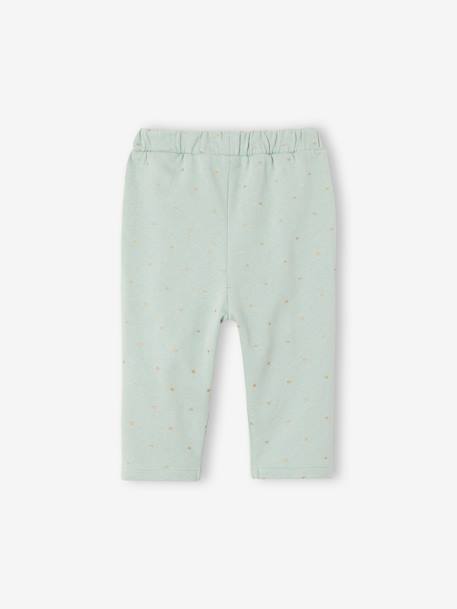 Fleece-pantalon voor meisjesbaby ecru+koper met print+roze (poederkleur)+saliegroen - vertbaudet enfant 