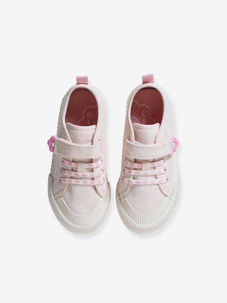 Stoffen meisjessneakers met elastische veters, kleutercollectie lichtroze - vertbaudet enfant 