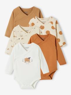 Baby-Body-Set van 5 rompertjes voor pasgeboren baby's van biokatoen