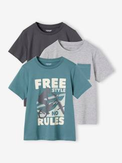 Jongens-T-shirt, poloshirt, souspull-T-shirt-Set van 3 geassorteerde jongens-T-shirts met korte mouwen