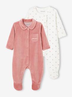 Baby-Pyjama, surpyjama-Set van 2 fluwelen pyjamapakjes