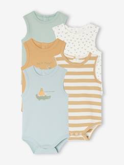 Baby-Body-Set van 5 rompertjes met hemdvorm newborn van biologisch katoen