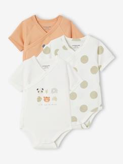 Baby-Body-Set van 3 rompertjes voor pasgeboren baby's van biokatoen