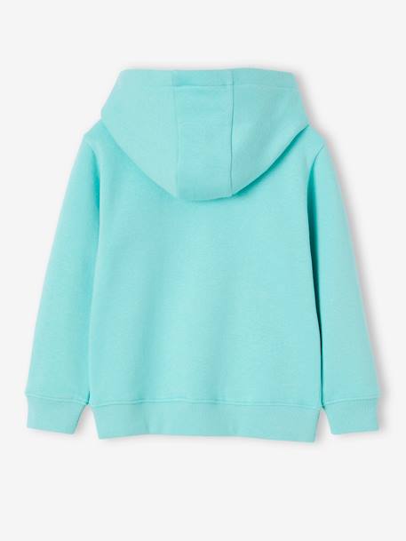 Jongenssweater met rits en capuchon Basics okergeel+turquoiseblauw - vertbaudet enfant 