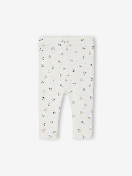 Set van 2 basic babyleggings LICHTBEIGE MET PRINT+roze (poederkleur) - vertbaudet enfant 