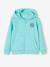 Jongenssweater met rits en capuchon Basics okergeel+turquoiseblauw - vertbaudet enfant 