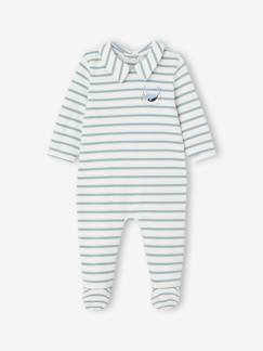 Baby-Pyjama, surpyjama-Gestreept slaappakje voor baby's van interlock