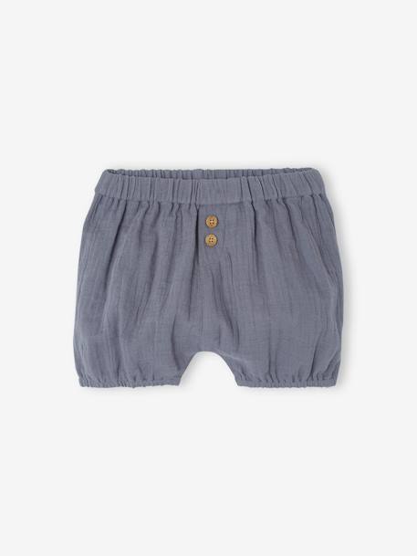 Set van 2 bloomers voor geboorte van katoengaas ecru+grijsblauw - vertbaudet enfant 