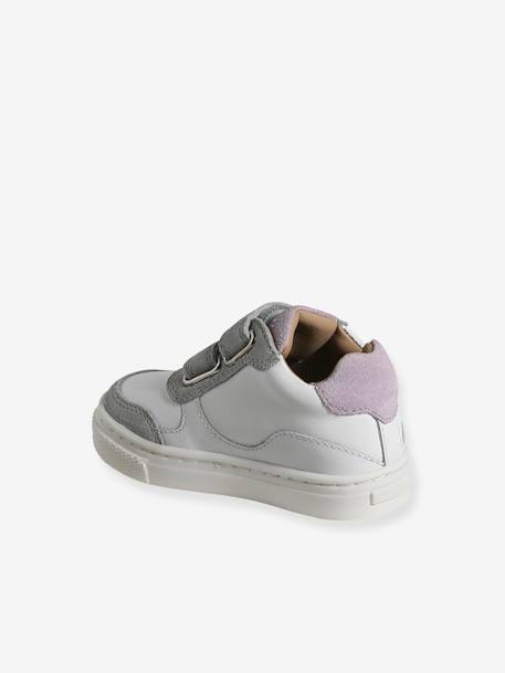 Leren witte babysneakers met klittenband wit - vertbaudet enfant 