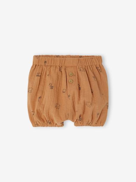 Set van 2 bloomers voor geboorte van katoengaas ecru+grijsblauw - vertbaudet enfant 