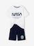 Tweekleurige pyjashort voor jongens NASA® marineblauw - vertbaudet enfant 