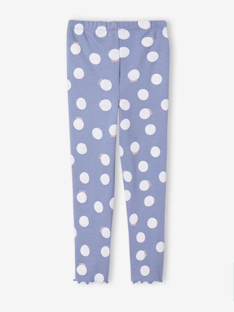 Meisjeslegging van ribtricot chambrayblauw+ecru - vertbaudet enfant 