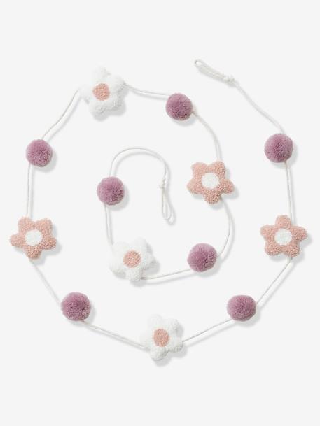 Slinger met bloemen en pompons roze, bedrukt - vertbaudet enfant 