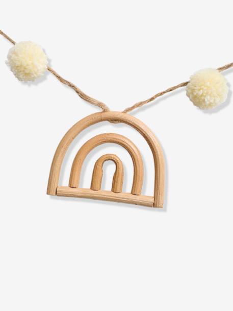 Slinger met pompons en regenboog van rotan beige - vertbaudet enfant 