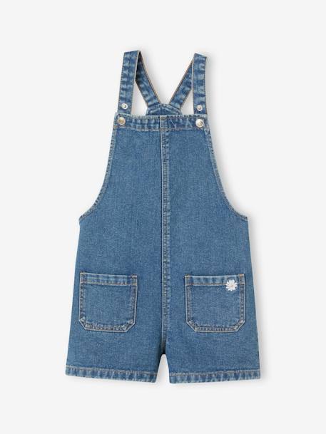 Denim meisjesset met T-shirt + tuinbroek stone - vertbaudet enfant 