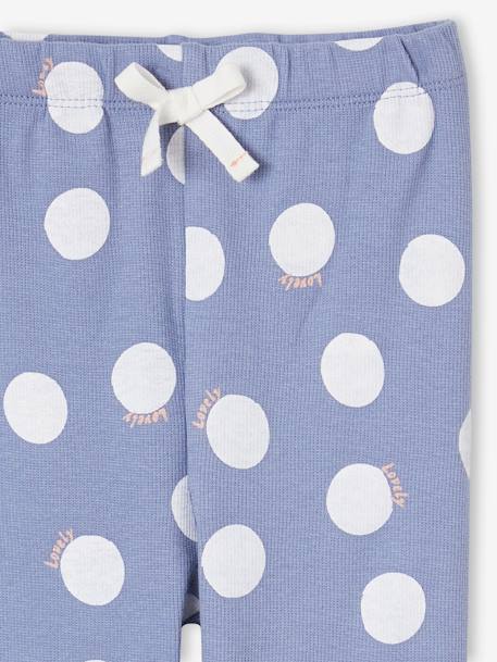 Meisjeslegging van ribtricot chambrayblauw+ecru - vertbaudet enfant 