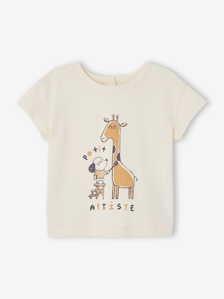 Set van 2 T-shirts voor baby, met korte mouwen grijsblauw+karamel - vertbaudet enfant 