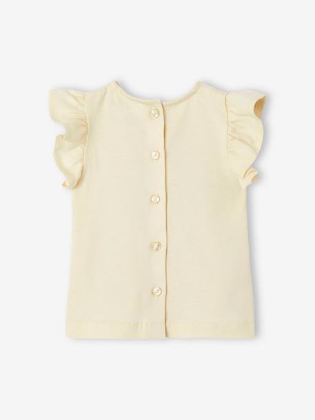 T-shirt met bloemen in reliëf baby ecru+grijsroze - vertbaudet enfant 