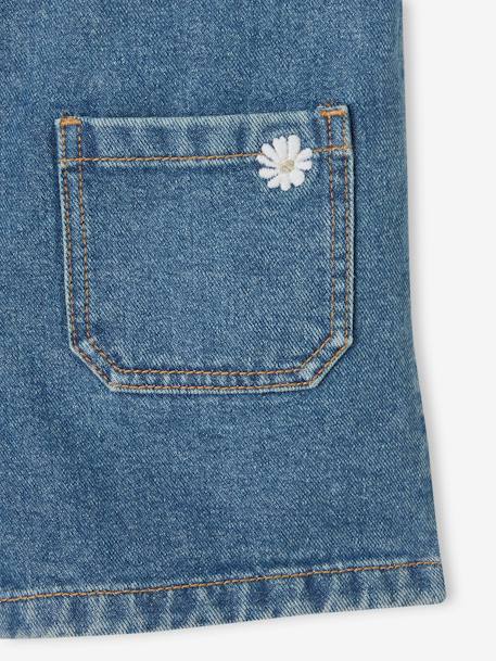 Denim meisjesset met T-shirt + tuinbroek stone - vertbaudet enfant 