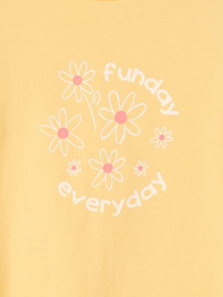 Set van 3 verschillende T-shirts voor meisjes met iriserende details framboos+pastelgeel+saliegroen+set camel+set inktkleur - vertbaudet enfant 