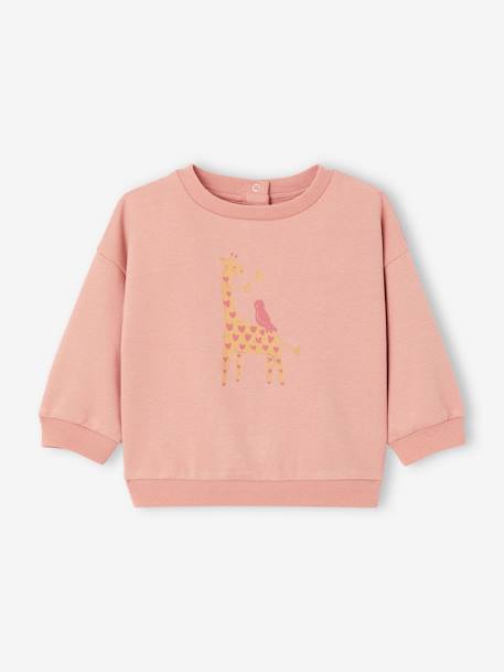 Basic sweater van molton baby's lichtgeel+rouge - vertbaudet enfant 