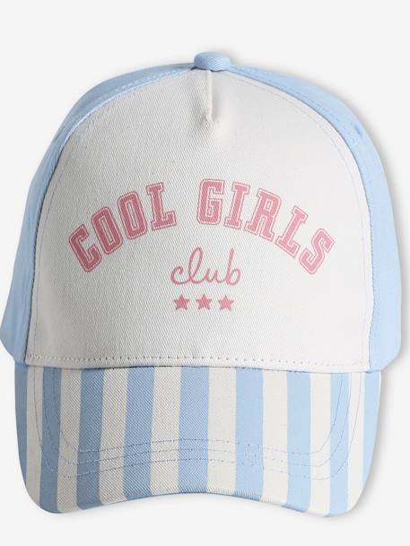 Meisjespet 'Cool Girls Club' blauw, gestreept+roze, gestreept - vertbaudet enfant 