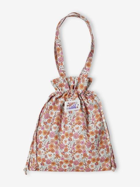 Gebloemde tote bag abrikoos (poederkleur) - vertbaudet enfant 