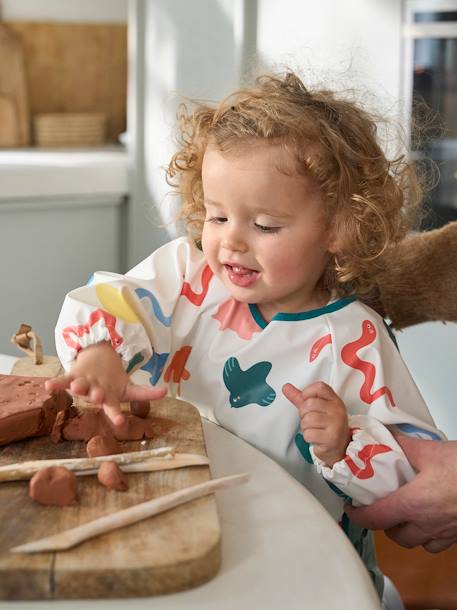 Slab lange mouwen meerkleurig+Plantenprint+Vichyblauw+vos - vertbaudet enfant 