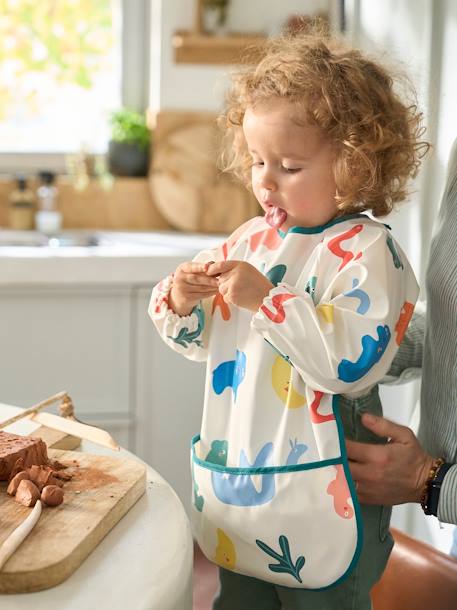 Slab lange mouwen meerkleurig+Plantenprint+Vichyblauw+vos - vertbaudet enfant 