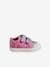 Stoffen tennisschoenen met klittenband voor babymeisjes paars, bedrukt+roze, bedrukt+WIT - vertbaudet enfant 