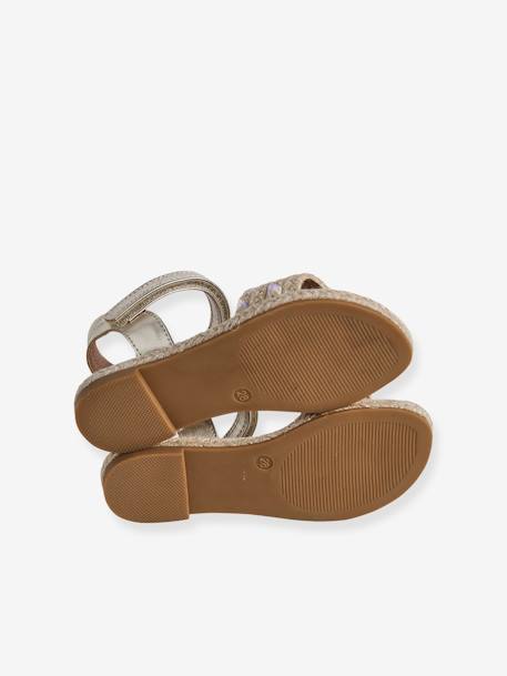 Kindersandalen met klittenband kleutercollectie beige, bedrukt - vertbaudet enfant 