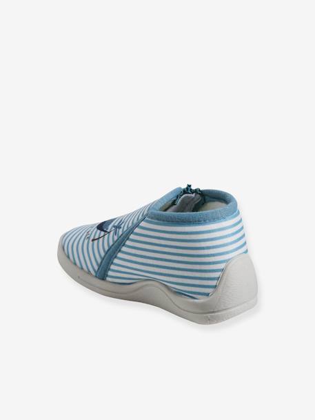 Canvas sloffen met rits voor baby's blauw, gestreept - vertbaudet enfant 