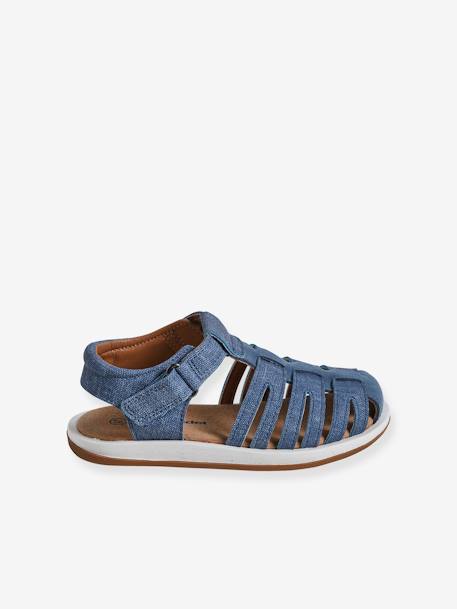 Sandalen met klittenband kinderen kleutercollectie jeansblauw - vertbaudet enfant 