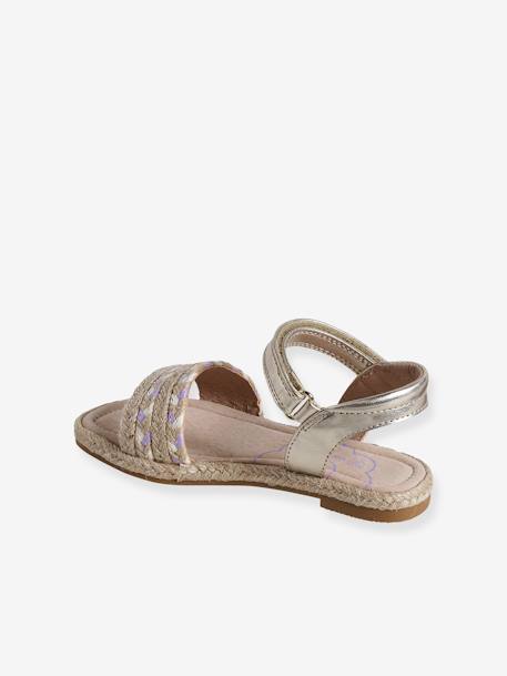 Kindersandalen met klittenband kleutercollectie beige, bedrukt - vertbaudet enfant 