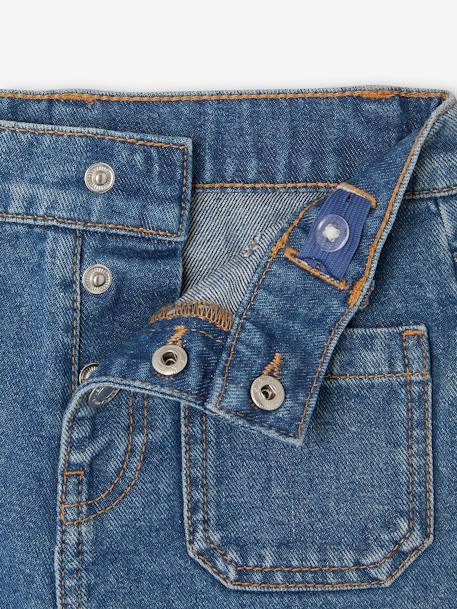 Korte meisjesjeans met rafels onderaan stone - vertbaudet enfant 