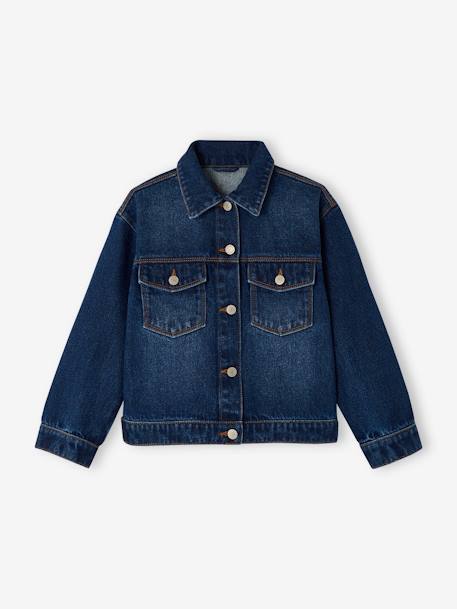 Spijkerjas in 'worker'-stijl meisjes jeansblauw+stone - vertbaudet enfant 