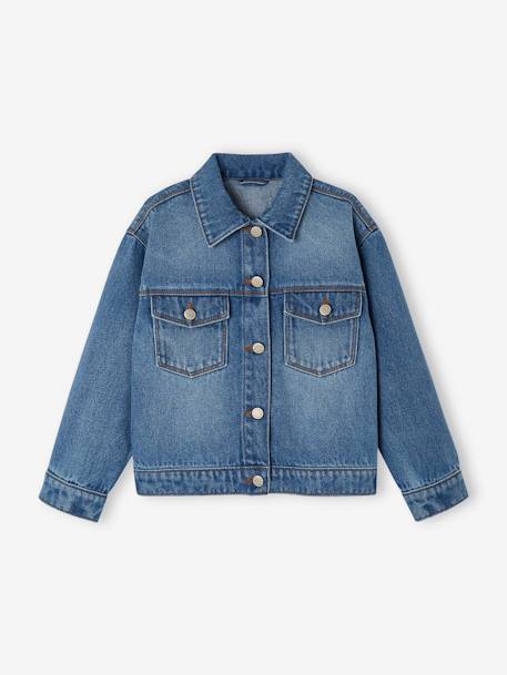 Spijkerjas in 'worker'-stijl meisjes jeansblauw+stone - vertbaudet enfant 