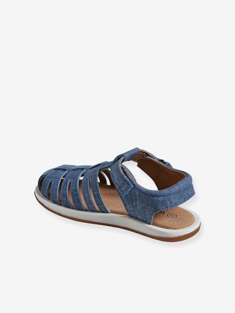 Sandalen met klittenband kinderen kleutercollectie jeansblauw - vertbaudet enfant 