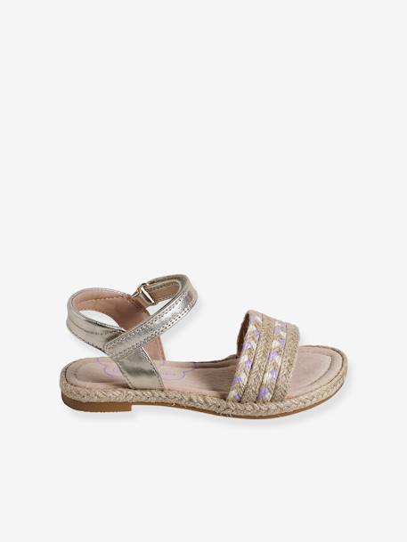 Kindersandalen met klittenband kleutercollectie beige, bedrukt - vertbaudet enfant 