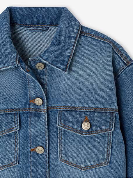 Spijkerjas in 'worker'-stijl meisjes jeansblauw+stone - vertbaudet enfant 