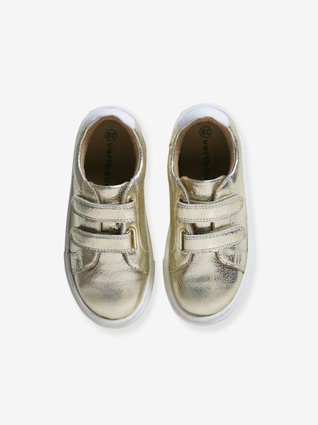 Goudkleurige leren kindersneakers goud - vertbaudet enfant 