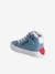 Hoge sneakers met veters en rits blauw, bedrukt - vertbaudet enfant 