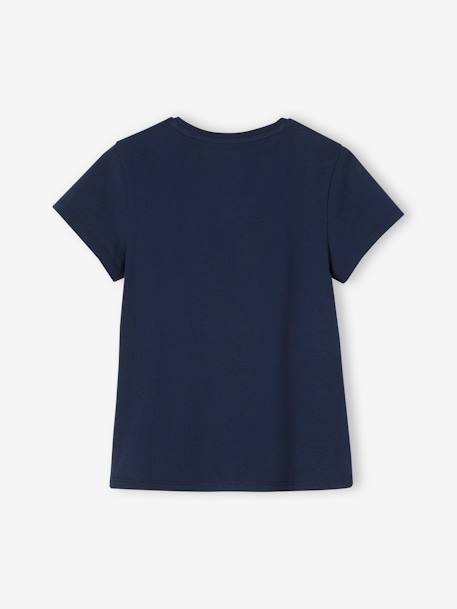 Set van 3 verschillende T-shirts voor meisjes met iriserende details marineblauw+pastelgeel+saliegroen - vertbaudet enfant 