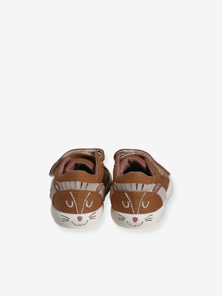 Stoffen sneakers met klittenband babyjongen donkerbruin - vertbaudet enfant 