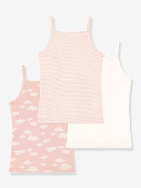 Set van 3 hempjes PETIT BATEAU lichtroze - vertbaudet enfant 