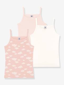 Meisje-Ondergoed-T-shirt-Set van 3 hempjes PETIT BATEAU