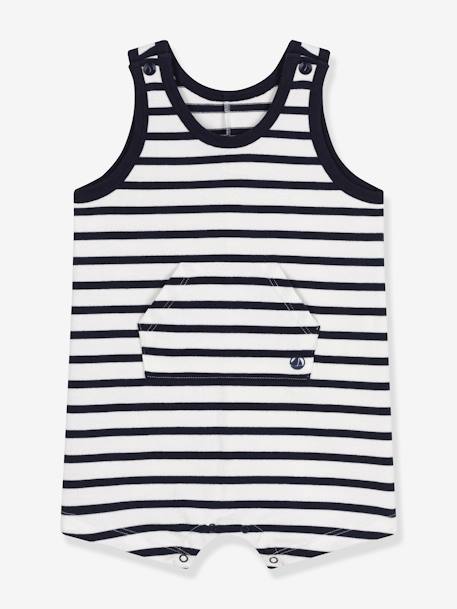 Korte babyjumpsuit PETIT BATEAU marineblauw - vertbaudet enfant 